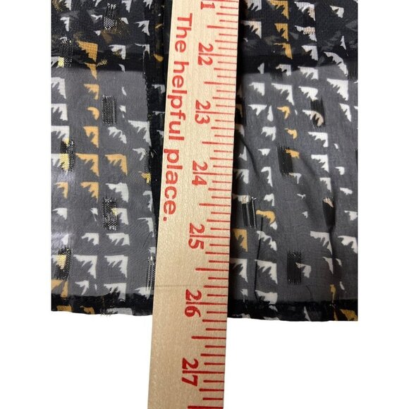 NEW! Badgley Mischka Black White Sheer Button Tassle Blouse Women's Small - Picture 6 of 10